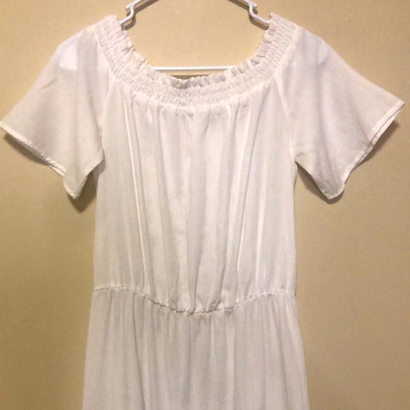 NORACORA white prarie like dress. Size Small. Ribbed at neck. - Picture 3 of 8